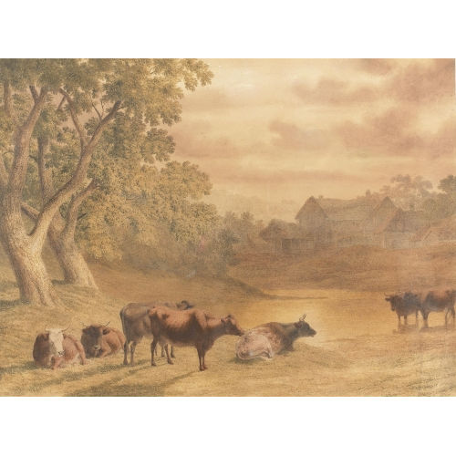 ROBERT HILLS : Landschaft mit Kuhherde (DOBIASCHOFSKY AUKTIONEN AG)