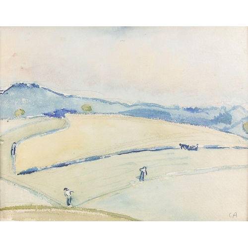 CUNO AMIET : Feldarbeit auf der Oschwand (DOBIASCHOFSKY AUKTIONEN AG)