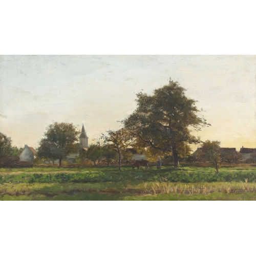 ERNEST VICTOR HAREUX : Sommerliche Landschaft mit Feldern (DOBIASCHOFSKY AUKTIONEN AG)