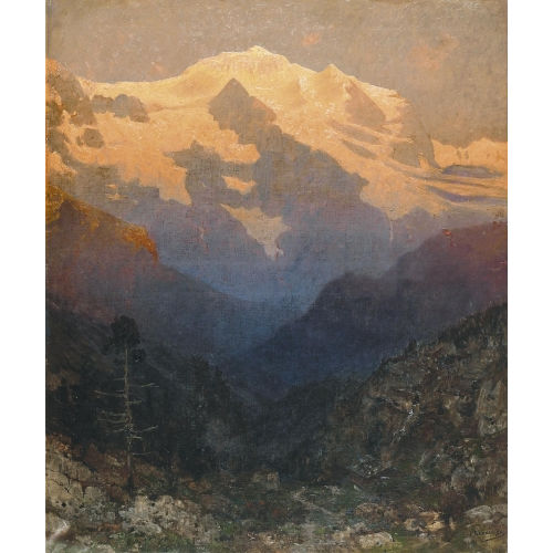 EDMUND BERNINGER : Jungfraumassiv im Abendrot (DOBIASCHOFSKY AUKTIONEN AG)