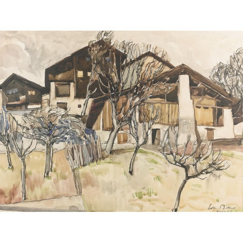 EDMOND BILLE : Dorfpartie im Wallis (DOBIASCHOFSKY AUKTIONEN AG)
