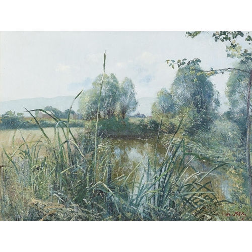 JEAN-DANIEL IHLY : Idyllische Landschaft mit Teich (DOBIASCHOFSKY AUKTIONEN AG)