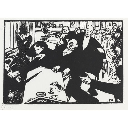 FELIX VALLOTTON : La Rixe ou la sc�ne de caf� (DOBIASCHOFSKY AUKTIONEN AG)