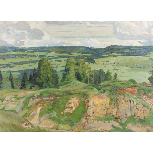 CHARLES L′EPLATTENIER : Sommerliche Juralandschaft mit Felsen (DOBIASCHOFSKY AUKTIONEN AG)