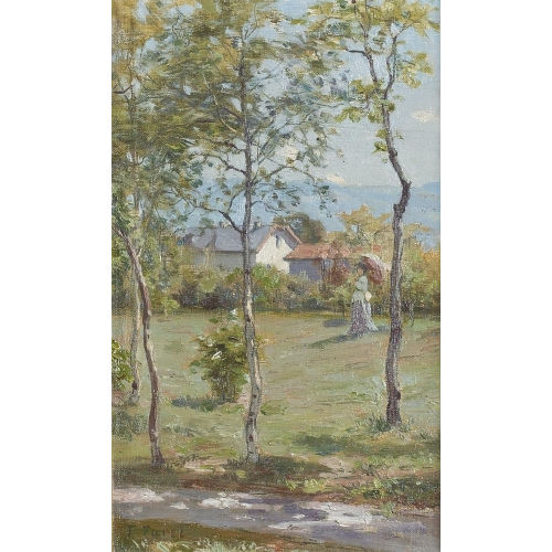 FRAN�OIS FURET : Sommerliche Landschaft mit Spazierg�ngerinnen (DOBIASCHOFSKY AUKTIONEN AG)