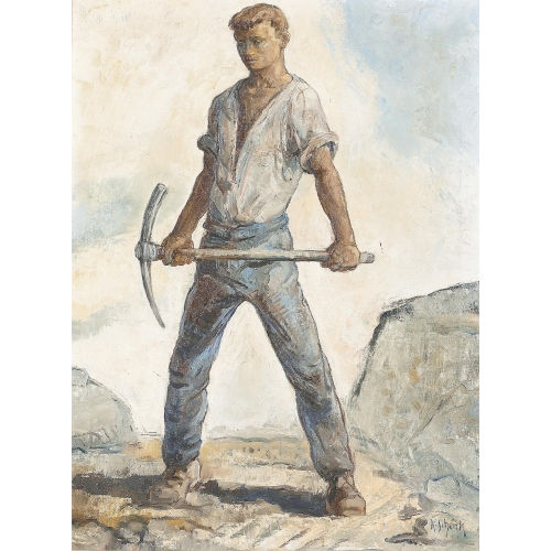 KARL SCHENK : Arbeiter mit Spitzhacke (DOBIASCHOFSKY AUKTIONEN AG)