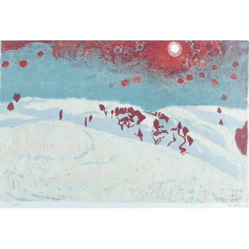 CUNO AMIET : Sonnenuntergang in Schneelandschaft (DOBIASCHOFSKY AUKTIONEN AG)