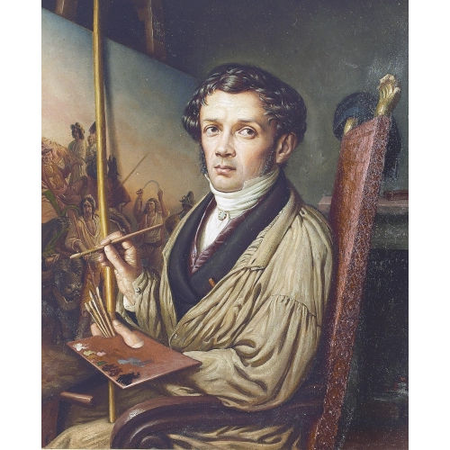 AURELE ROBERT : Portr�t des Malers L�opold Robert in seinem Atelier (DOBIASCHOFSKY AUKTIONEN AG)