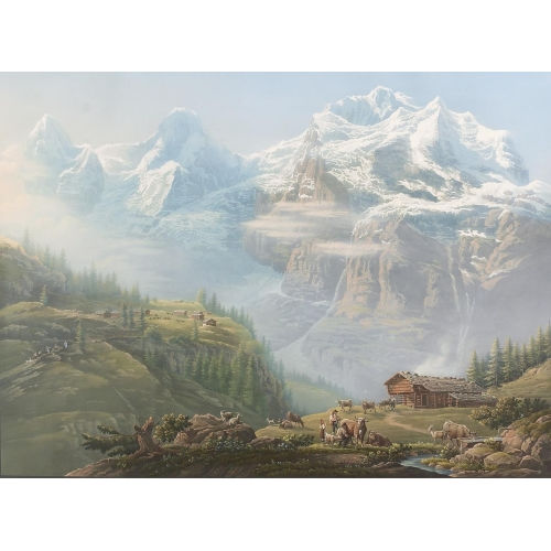 JOHANN HEINRICH BLEULER : Blick auf Eiger, M�nch und Jungfrau (DOBIASCHOFSKY AUKTIONEN AG)