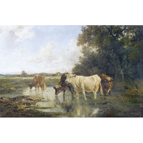 ADOLF KAUFMANN : Feldlandschaft mit K�hen (DOBIASCHOFSKY AUKTIONEN AG)