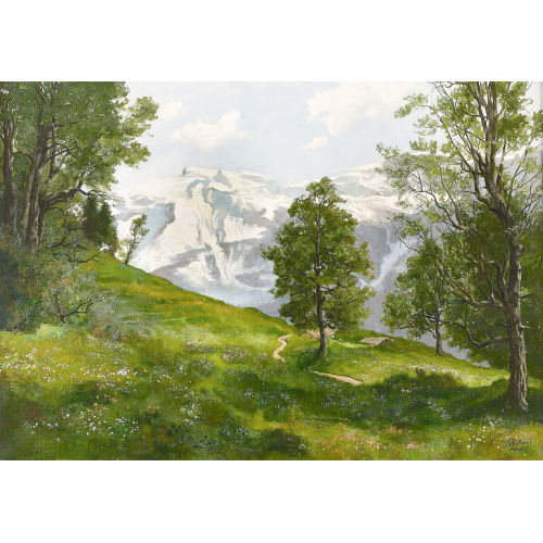 THEODOR RECKNAGEL : Bayerische Alpenpartie im Fr�hling (DOBIASCHOFSKY AUKTIONEN AG)