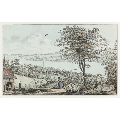 JOHANN JAKOB ASCHMANN : 'Prospect v. R�schlikon/am Z�richsee. n.d. Natur./No. 7.' (DOBIASCHOFSKY AUKTIONEN AG)
