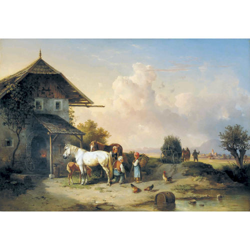 EDMUND MAHLKNECHT : Die Dorfschmiede. (364a) (DOBIASCHOFSKY AUKTIONEN AG)