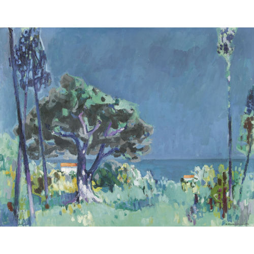 ALBERT NEUENSCHWANDER : S�dfranz�sische Landschaft unter tiefblauem Himmel (DOBIASCHOFSKY AUKTIONEN AG)