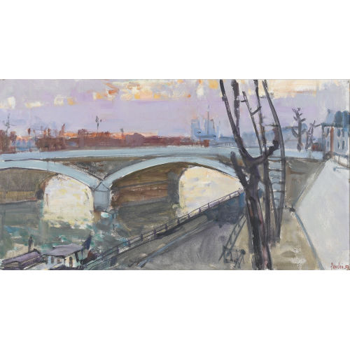 RUDOLF ZENDER : Abendliche Uferpartie an der Seine mit Notre-Dame (DOBIASCHOFSKY AUKTIONEN AG)