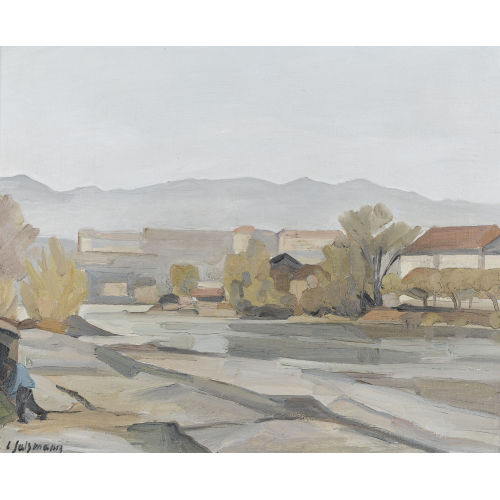 LOUIS HENRI SALZMANN : Herbstliche Flusslandschaft bei Genf (DOBIASCHOFSKY AUKTIONEN AG)
