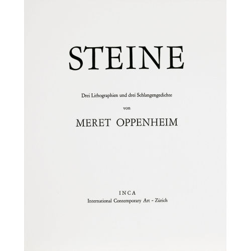 MERET OPPENHEIM : 'Steine' (DOBIASCHOFSKY AUKTIONEN AG)