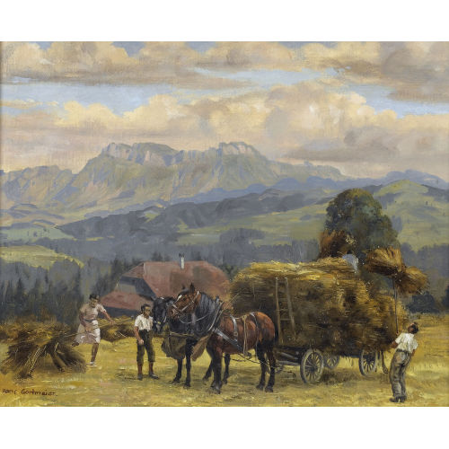 HANS GARTMEIER : Heuernte im Emmental (DOBIASCHOFSKY AUKTIONEN AG)