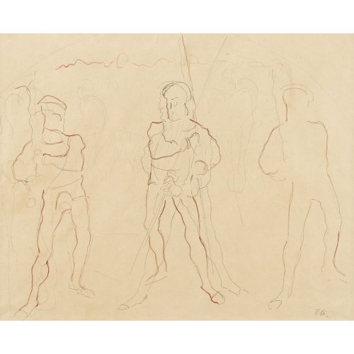 FERDINAND HODLER : Figurenstudie zu 'Der R�ckzug bei Marignano' (DOBIASCHOFSKY AUKTIONEN AG)