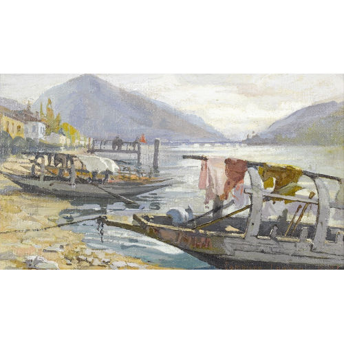 REGINA CONTI : Boote in Hafen am Luganersee (DOBIASCHOFSKY AUKTIONEN AG)
