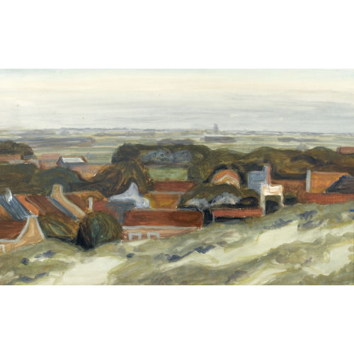 FRED STAUFFER : Ebene Landschaft mit H�usern (DOBIASCHOFSKY AUKTIONEN AG)