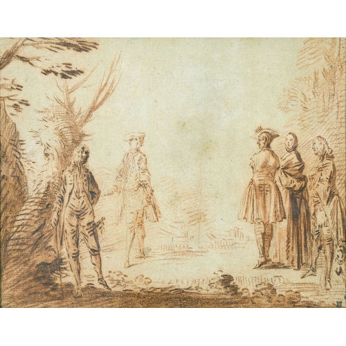 ANTOINE WATTEAU : R�union dans un parc (DOBIASCHOFSKY AUKTIONEN AG)