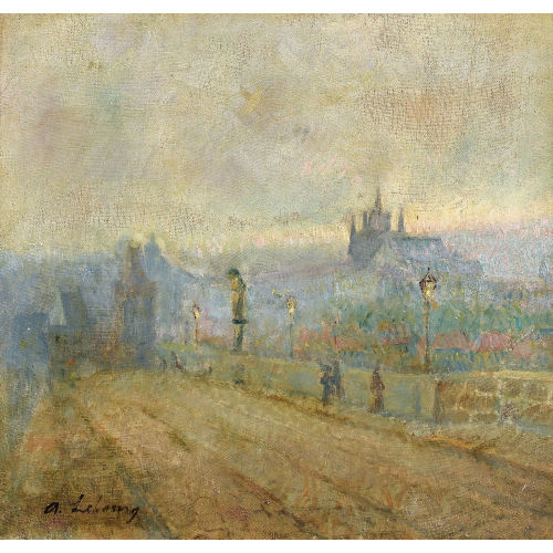 ALBERT CHARLES LEBOURG : Auf der Prager Karlsbr�cke (DOBIASCHOFSKY AUKTIONEN AG)