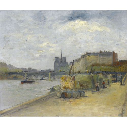 ALBERT CHARLES LEBOURG : Ufer der Seine mit Notre-Dame in Paris (DOBIASCHOFSKY AUKTIONEN AG)