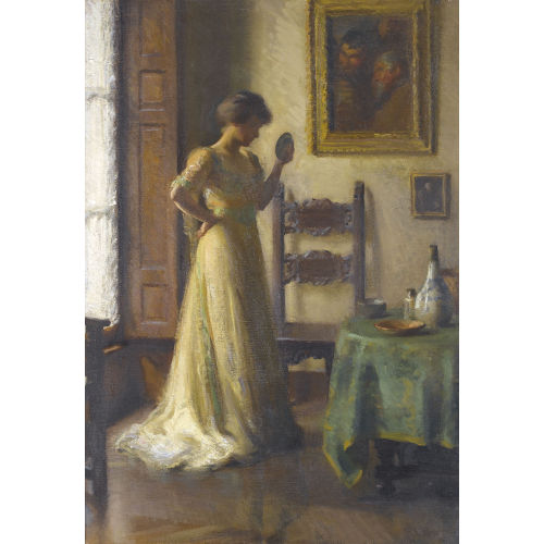 FREDERIC DUFAUX : Interieur mit eleganter Frau (DOBIASCHOFSKY AUKTIONEN AG)