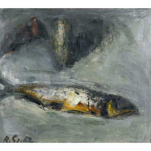 ROLF SPINNLER : Fisch auf blaugrauem Grund (DOBIASCHOFSKY AUKTIONEN AG)
