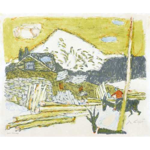 ALOIS CARIGIET : Bei der Arbeit (DOBIASCHOFSKY AUKTIONEN AG)