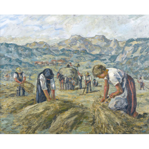 FRANZ GEHRI : Bauern bei der Heuernte (DOBIASCHOFSKY AUKTIONEN AG)