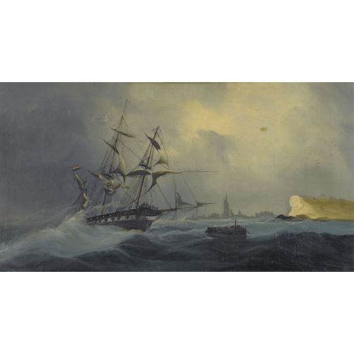 CHARLES CHERI DUBREUIL : Segelboot im Sturm (DOBIASCHOFSKY AUKTIONEN AG)