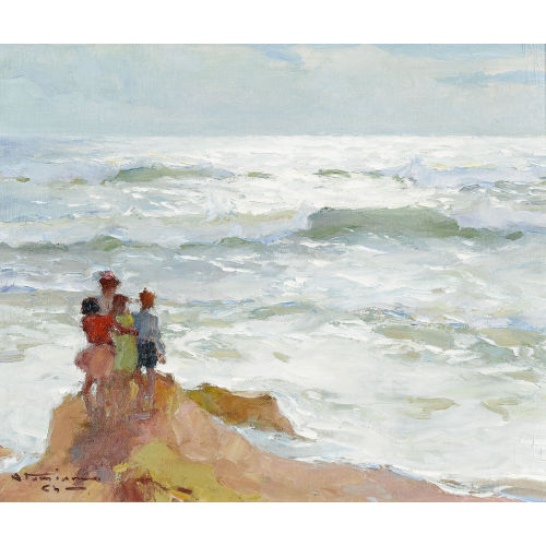 CHARLES GARABED ATAMIAN : Kinder am Meeresstrand (DOBIASCHOFSKY AUKTIONEN AG)