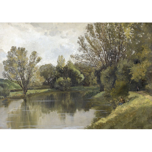 EMILE EDME LABORNE : Angler am Fluss (DOBIASCHOFSKY AUKTIONEN AG)