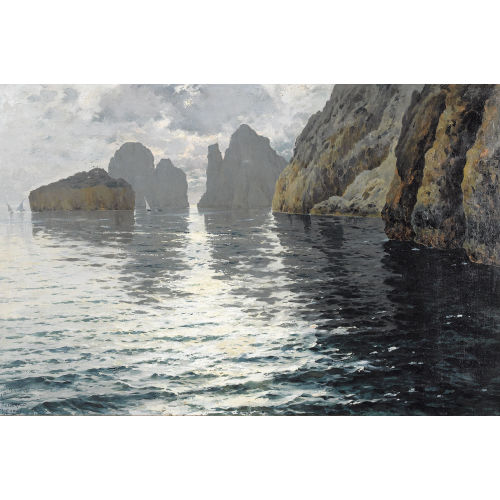 MICHELE FEDERICO : Romantische See bei den Faraglioni-Felsen (DOBIASCHOFSKY AUKTIONEN AG)