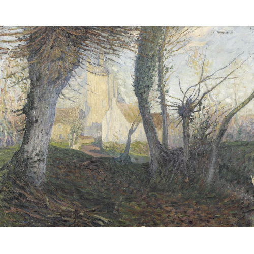 GASTON THIESSON : Dorfpartie am Waldrand (DOBIASCHOFSKY AUKTIONEN AG)