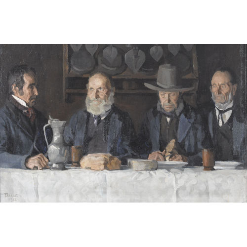 PAUL AUGUSTE PERRELET : Tischgesellschaft mit Walliser Honoratioren (DOBIASCHOFSKY AUKTIONEN AG)