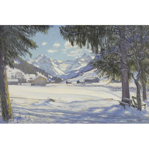 WALDEMAR FINK : Winterlandschaft bei Gstaad (DOBIASCHOFSKY AUKTIONEN AG)