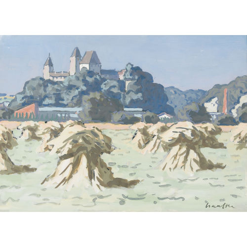 FRED STAUFFER : Sommerlandschaft bei Burgdorf mit Blick auf das Schloss (DOBIASCHOFSKY AUKTIONEN AG)