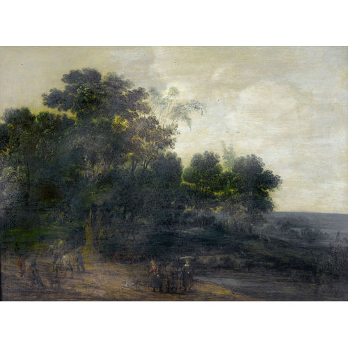 PIETER MEULENER : Waldlandschaft mit Figurenstaffage (DOBIASCHOFSKY AUKTIONEN AG)