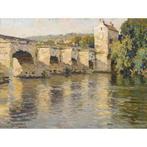 VICTOR OLIVIER GILSOUL : 'Vieux pont � Mantes' (DOBIASCHOFSKY AUKTIONEN AG)