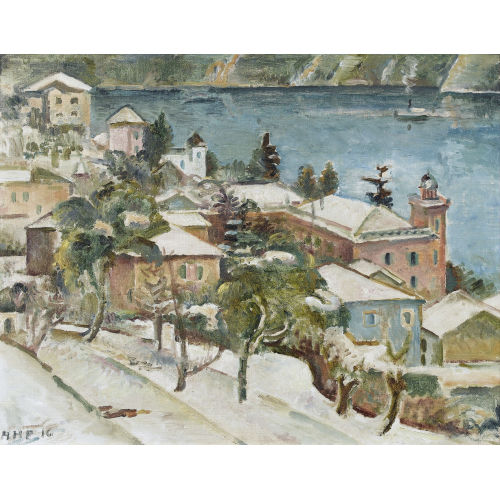 ALFRED HEINRICH PELLEGRINI : 'Castagnola im Schnee' (DOBIASCHOFSKY AUKTIONEN AG)