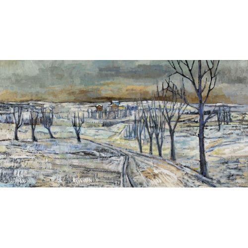 ROGER KATHY : Winterlandschaft mit kleinem Dorf (DOBIASCHOFSKY AUKTIONEN AG)