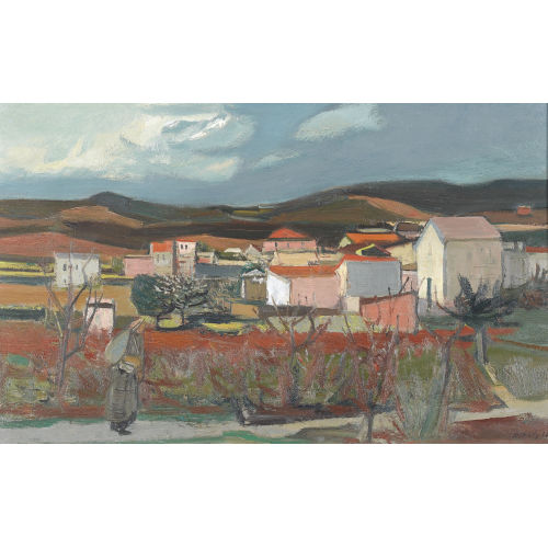 ADRIEN HOLY : Provenzalische Landschaft mit Dorf (DOBIASCHOFSKY AUKTIONEN AG)