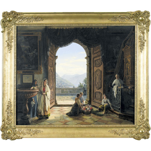 AURELE ROBERT : Im Atrium der Kathedrale von Lugano (DOBIASCHOFSKY AUKTIONEN AG)