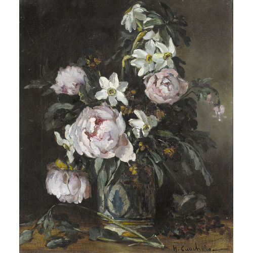 EUGENE HENRI CAUCHOIS : Stillleben mit Christrosen (DOBIASCHOFSKY AUKTIONEN AG)