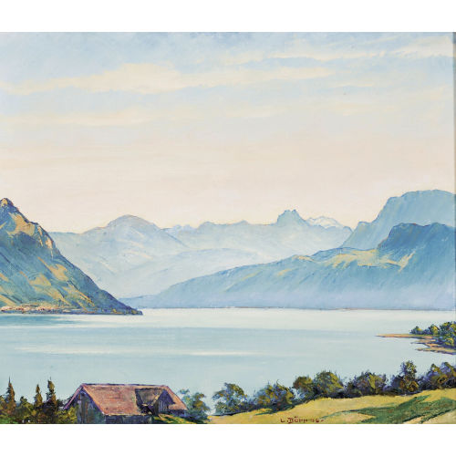 LOUIS D�RR : 'F�hnstimmung am Vierwaldst�ttersee' (DOBIASCHOFSKY AUKTIONEN AG)