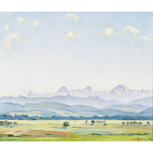 LOUIS D�RR : Sommerlandschaft mit den Berner Alpen (DOBIASCHOFSKY AUKTIONEN AG)