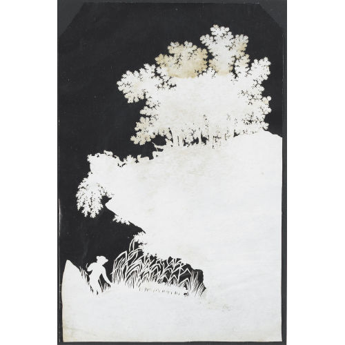 JACQUES LAURENT AGASSE : Felsvorsprung mit B�umen und Figuren (DOBIASCHOFSKY AUKTIONEN AG)